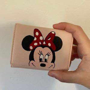 hand painted Minnie Mouse / Disney wallet (pink)